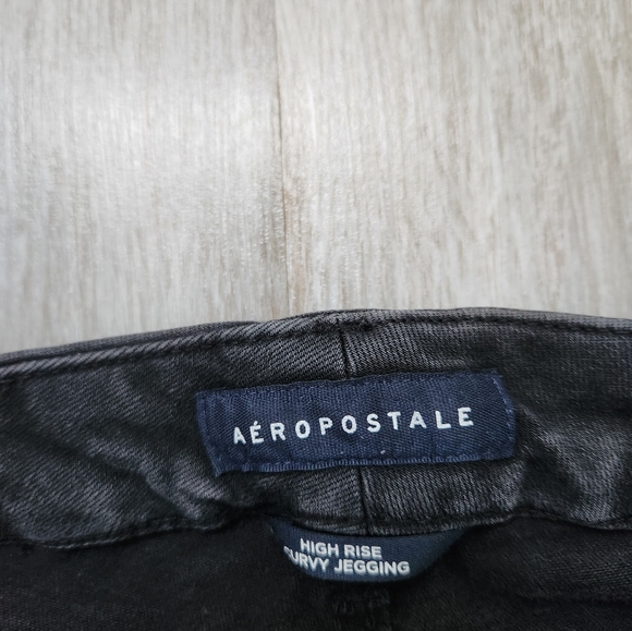 Aeropostale Black High Rise Curvy Jeggings Skinny Leg Thick Stretch Size 0 Reg - Picture 5 of 11
